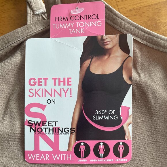 Size 2XL Maidenform Sweet Nothings black firm control tummy toning tank - Picture 6 of 7